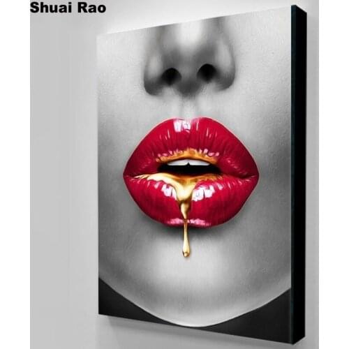 Sexy lips 5d diy diamond painting sale pictures for embroidery diamond full set Cross Stitch Full Square round drill mosaic kit