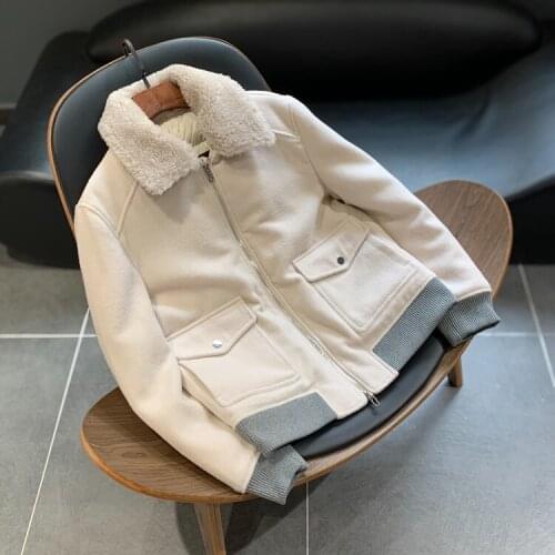 Wool fur collar woolen fabric white duck down down jacket mens high-end quality fashion warm solid color jacket