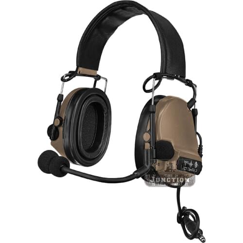 Comtac III 3 Pickup Noise Reduction Headset For Walkie Talkie Tactical FCS Peltor Silicone Earmuffs Shooting Headphone DE