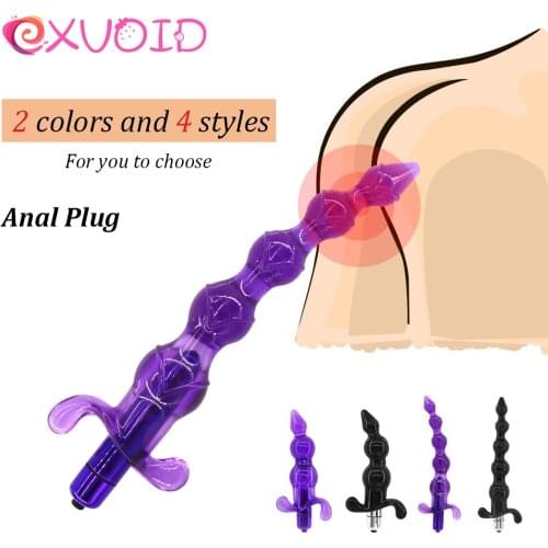 EXVOID Silicone Butt Plug Vibrator Jelly Anal Plug Vibrator G-spot Prostate Massager Sex Toys for Women Men Gay Adult Products