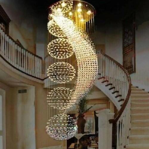 Manggic LED modern spiral design K9 chandelier crystal lights large chandeliers lighting for home