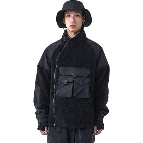 PUPIL TRAVEL PTXY20-03 Techwear Thermal Fleece Tactical Jacket Urban Sweater Warm Cargo Hooded Coat Hip Hop Punk Streetwear