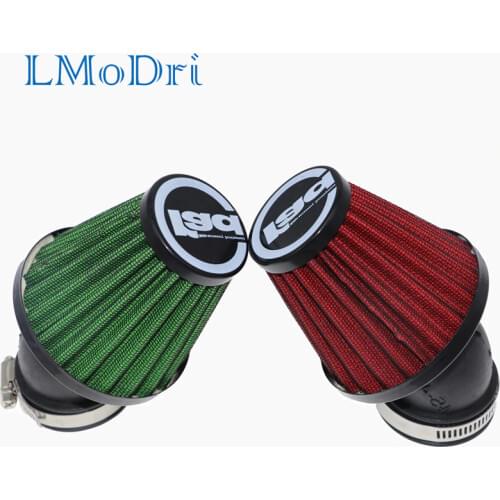LMoDri Motorbike Air Filter 28mm 38mm 42mm 48mm Cleaner Clamp-on 45 Degree Bend Air Intake Filters Motorcycle Accessories