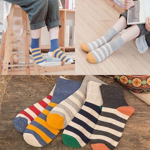 Rainbow Stripe for Womens Casual Socks fashion Zebra Cotton winter high long Sock Black Harajuku plus size Funny women Art Sox