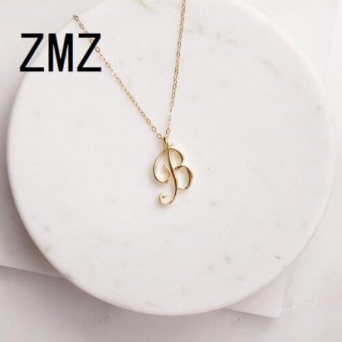 ZMZ 2019 Europe/US fashion English letter pendant lovely letter B text necklace gift for mom/girlfriend party jewelry