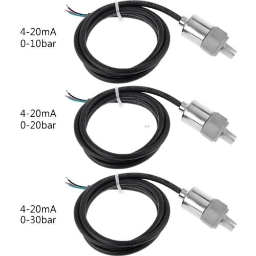0-10/20/30bar 1/8" Input 8-32V 12V 24V DC Output 4-20mA Pressure Transmitter Transducer Sensor Oil Water