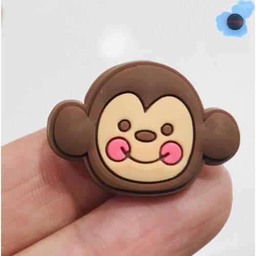 1pcs PVC Lovely Monkey Rabbit Flamingo Animals Shoes Accessories Garden Shoe Decorations Fit Children Croc Jibz Charm