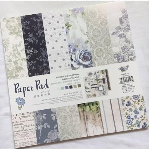 10inch Elegant Blue Flowers scrapbook paper Origami Background Pape DIY flower border deco tag card making happy planner craft