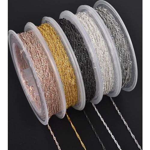 10m/Lot Ripple Iron Chain With Lobster Clasp Open Ring DIY Jewelry Making Accessories Handmade Necklace Bracelet Jewelry Finding