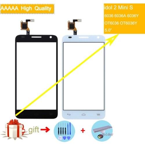 10pcs touch screen For Alcatel One Touch idol 2 Mini S 6036 OT6036 6036A 6036Y TouchScreen Sensor Digitizer Glass Front Panel
