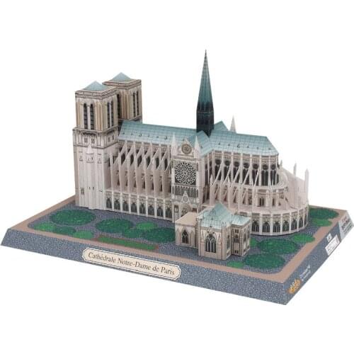 Notre Dame de Paris Famous Architecture 3D Paper Model DIY Hand-made Parent-child Toy