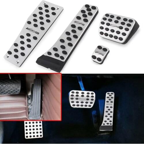 Car Brake Pedal Gas Throttle Cover For Mercedes Benz C-Class 2015-2019 & E-Class GLC-Class 2016 2017 2018 2019 4Pcs