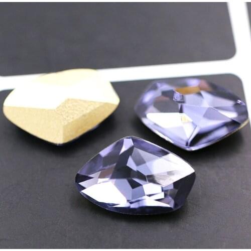 9x14mm Lotus purple crystal shell shape K9 pointback glass rhinestones for clothing Accessories