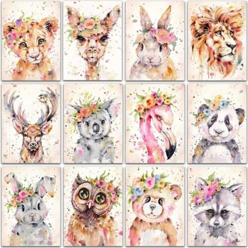 Diamond Embroidery DIY Diamond Painting Cross Stitch Kit "Colorful Animals" 5D Needlework Owl Panda Bear Diamond Home Decoration