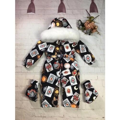 2021 Winter baby down coat Baby duck down suit outerwear Fur overalls childrens Snowsuit down coats Child jumpsuit romper ski