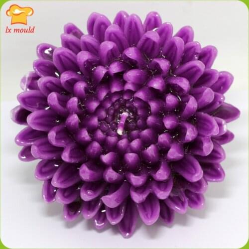 DIY Candles Of Large Chrysanthemum Silicone Soap Molud Silicone Handmade Salt Ice Sculptures Carved Chocolate Mould