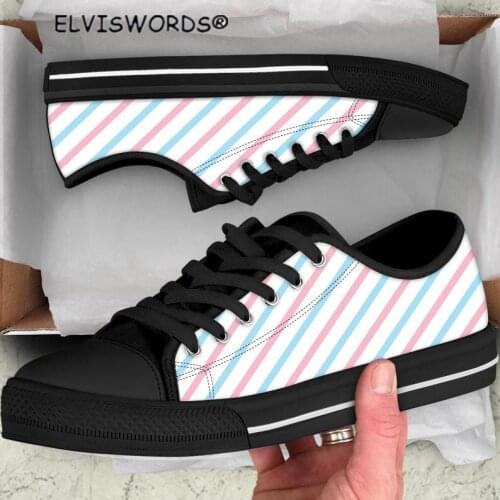 ELVISWORDS Colorful Stripes Design Woman Low Top Canvas Vulcanized Shoes Comfortable Walking Shoes for Women Chaussure Femme