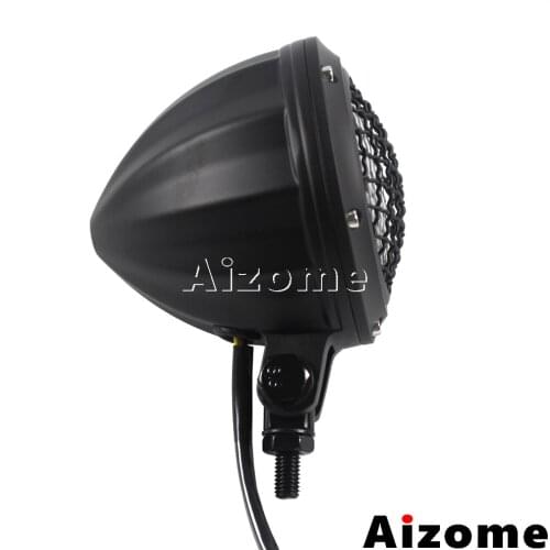 Black Cafe Racer 4-1/2" Headlight Headlamp Vintage Motorcycle Faceted Headlights For Harley Honda Yamaha Scrambler Bobber