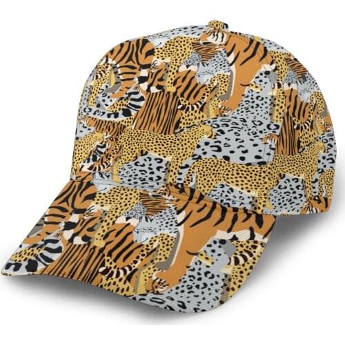 NOISYDESIGNS Men Baseball Cap Men Snapback Hats Caps Male Fitted Closed Full Cap Women Tiger Print Male Trucker Hat Casquette