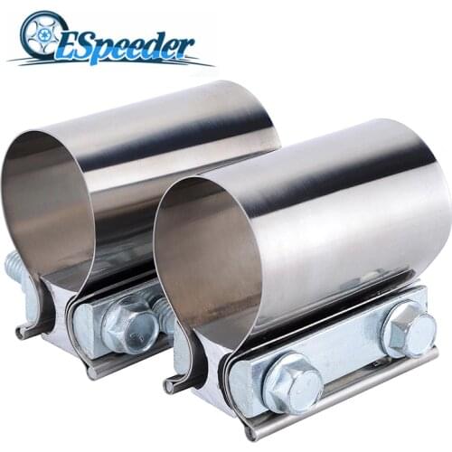 SPEEDWOW Exhaust Sleeve Butt Joint Clamp High Strength Exhaust Clamp Band Kit 2.0" 2.25" 2.5" 3.0" 4.0" Exhaust Pipe Sleeve