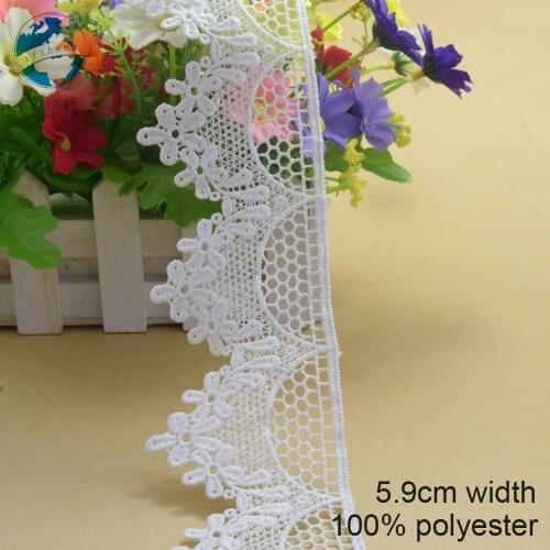 2.9cm white polyester embroidery lace french lace ribbon fabric guipure diy trims warp knitting sewing Accessories#3728