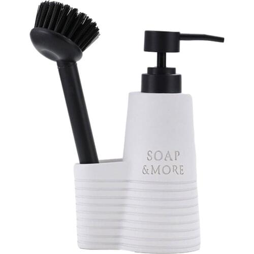 2 In 1 Kitchen Soap Dispenser With Cleaning Brush And Brush Holder For Kitchen Sink Countertop Liquid Soap Dispenser Bottle