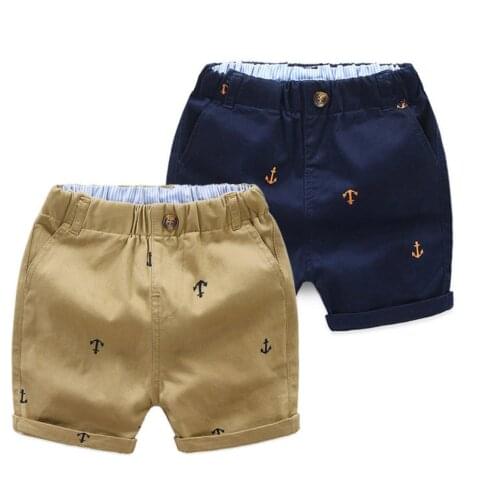 2-7Yrs Summer Kids Boys Anchor Shorts Cotton Children Boys Girls Loose Beach Shorts