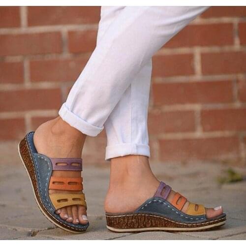 Summer Women Slippers Plus Size Shoes Wedge Fashion Comfortable Slippers