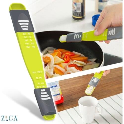 Measure Cup Double End Eight Stalls Adjustable Scale Measuring Spoon Coffee Sugar Salt Baby Milk Baking Tool Kitchen Accessories