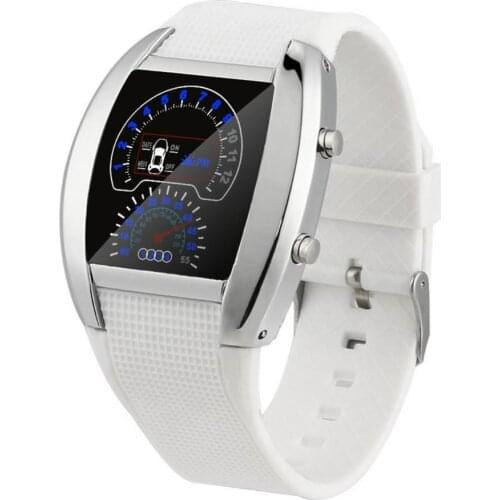 Fashion Mens Watch Unique LED Digital Watch Men Watch Electronic Sport Watches Rubber Band Clock montre homme erkek saati