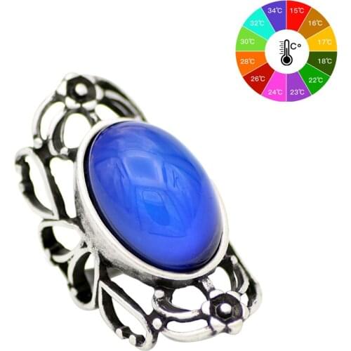Mojo Vintage Bohemia Retro Color Change Mood Ring Emotion Feeling Changeable Ring Temperature Control Ring for Women MJ-RS053