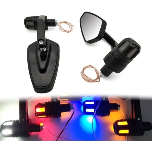 Motorcycle handle mirror with Turn LED signal light For YAMAHA XV 950 RACER TDM 900 MT-125/MT125 V-MAX MT-01