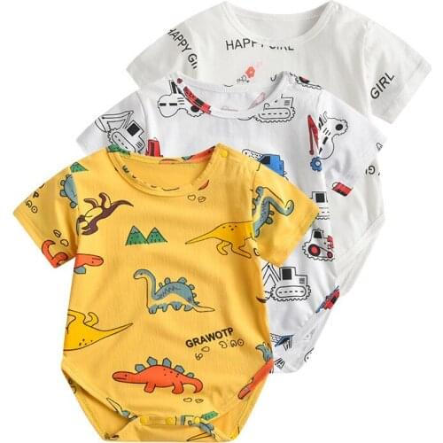 Summer Baby Dinosaur Rompers New Arrival Infants Cartoon Cotton Jumpsuit