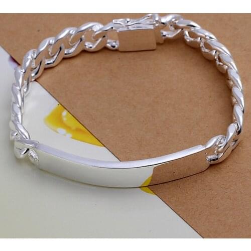 Charm design noble pretty 10MM Mens chain Silver color Jewelry fashion Geometric Bracelet free shipping factory price , H181