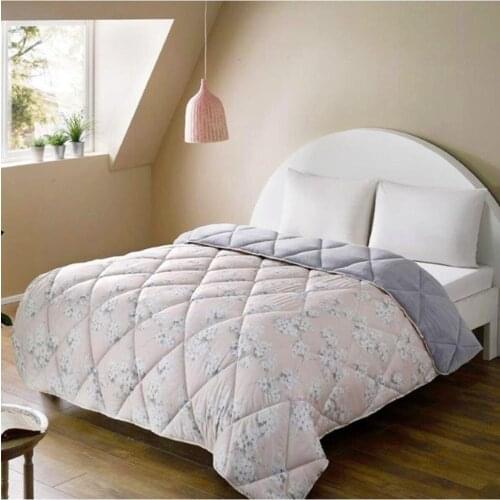TAÇ Fleece Printed Duvet Flora Gray 155x215 Single
