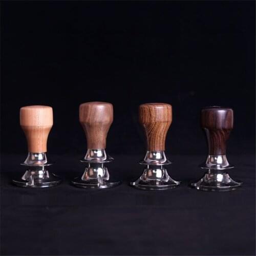 58/58.35/58.5mm Coffee Tamper Stainless Steel Flat Base Espresso Elasticity Adjustable Coffee Powder Hammer For Barista