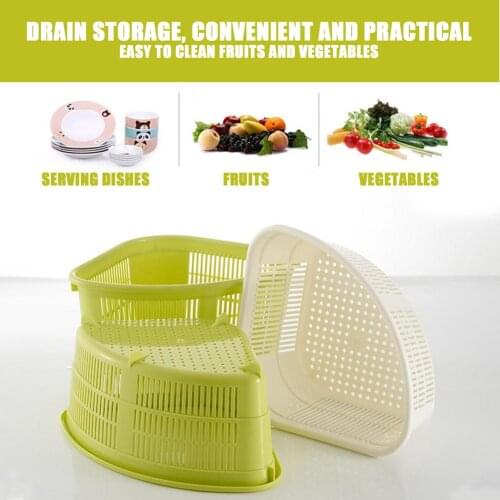 Kitchen Sink Basket Strainer Triangular Rack Organizer Fruit Cleaning Storage Tool Basket Sink Filter Shelf Bathroom Shelf