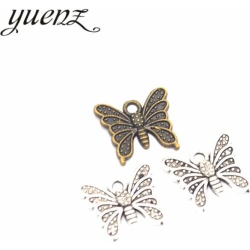 YuenZ 20pcs Small Butterfly Charms Antique silver color Pendant DIY Jewelry Making Necklace Earrings Findings D210
