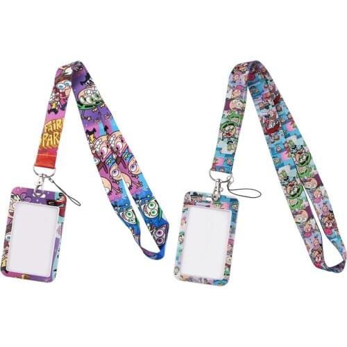 12pcs/lot E2925 Cartoon Card Holder ID Holder Man Woman Bus Card Holder Staff Card With Lanyard