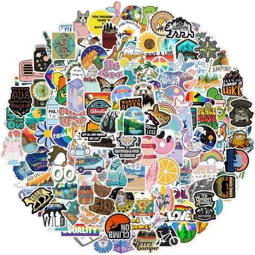 200 pieces of new cartoon personality graffiti stickers suitcase guitar without leaving glue waterproof stickers wholesale