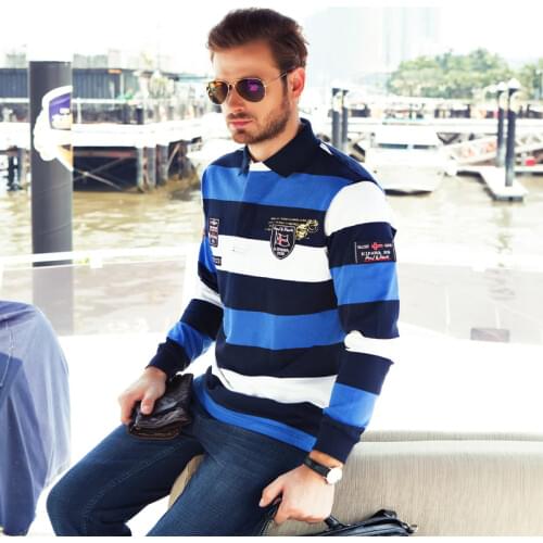 2019 Top Fashion 3D Embroidery Mens Sweaters Tace & Shark Brand Classic Striped Pullover Men Polo Shirts Casual Sweater Men