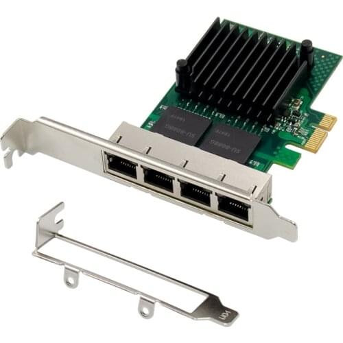 4 port RJ45 Chip Intel I350AM4 PCI Express 1X Quad Port Gigabit Ethernet lAN adapter card PCIE X1 Lan Adapter Network Card