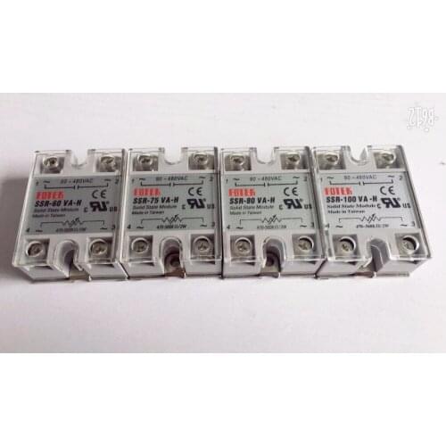 5PCS SSR-60VA-H SSR-75VA-H SSR-80VA-H SSR-100VA-H Solid State Relay Module with Plastic Cover 470-560K Ohm/2W TO 90-480VAC