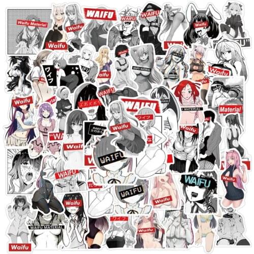 50Pcs cartoon Waifu girl image graffiti stickers motorcycle luggage waterproof trade wholesale
