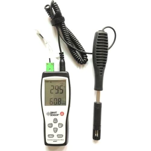 SMART SENSOR AS847 Split Digital Hygrometer Humidity Temperature Meter 2 in 1 K-Type Thermocouple Temperature Humidity Measure