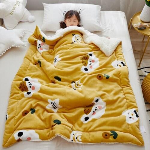 Childrens blanket double layer thick blanket autumn and winter blanket flannel