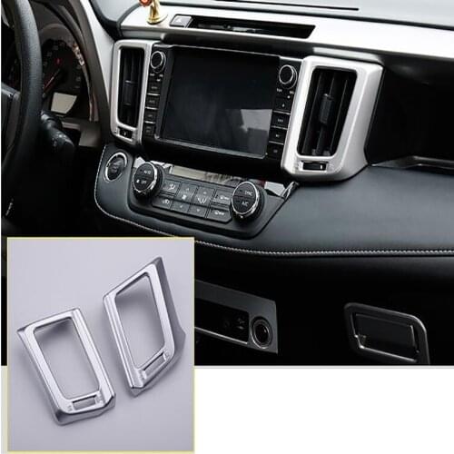 For Toyota RAV4 RAV 4 2016 2017 ABS Matte Car Center Enclosed AC Middle Outlet Cover Trim Air Vent Auto Accessories 2pcs