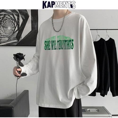 KAPMENTS Men Letter Oversized Graphic T Shirts 2021 Mens Harajuku Vintage Y2k T-shirts Male Japanese Streetwear Korean Tshirts