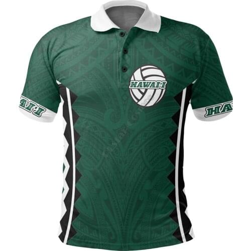 Hawaii Polo Shirt Hawaii Womens Volleyball Team Supporter 3D Printed Polo Shirt Men Women Short Sleeve Summer T-shirt