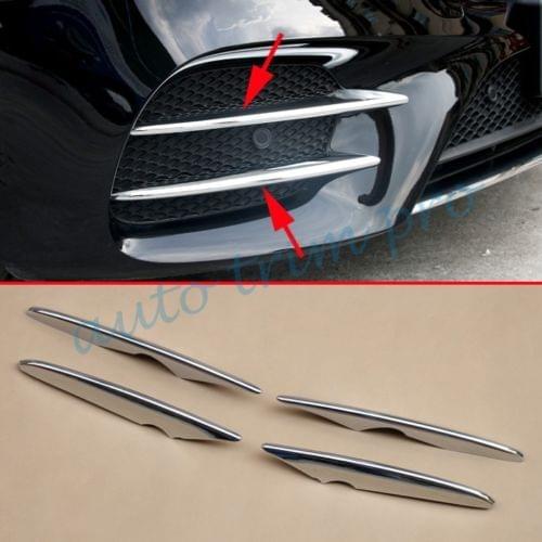 Chrome Front Fog Light Lamp Foglight Cover Stripes Trim Fit For Mercedes Benz GLC X253 2016 2017 2018 Accessories Decorate